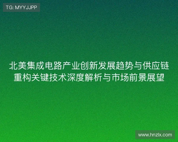北美集成电路产业创新发展趋势与供应链重构关键技术深度解析与市场前景展望 北美集成电路产业创新发展趋势与供应链重构关键技术深度解析与市场前景展望